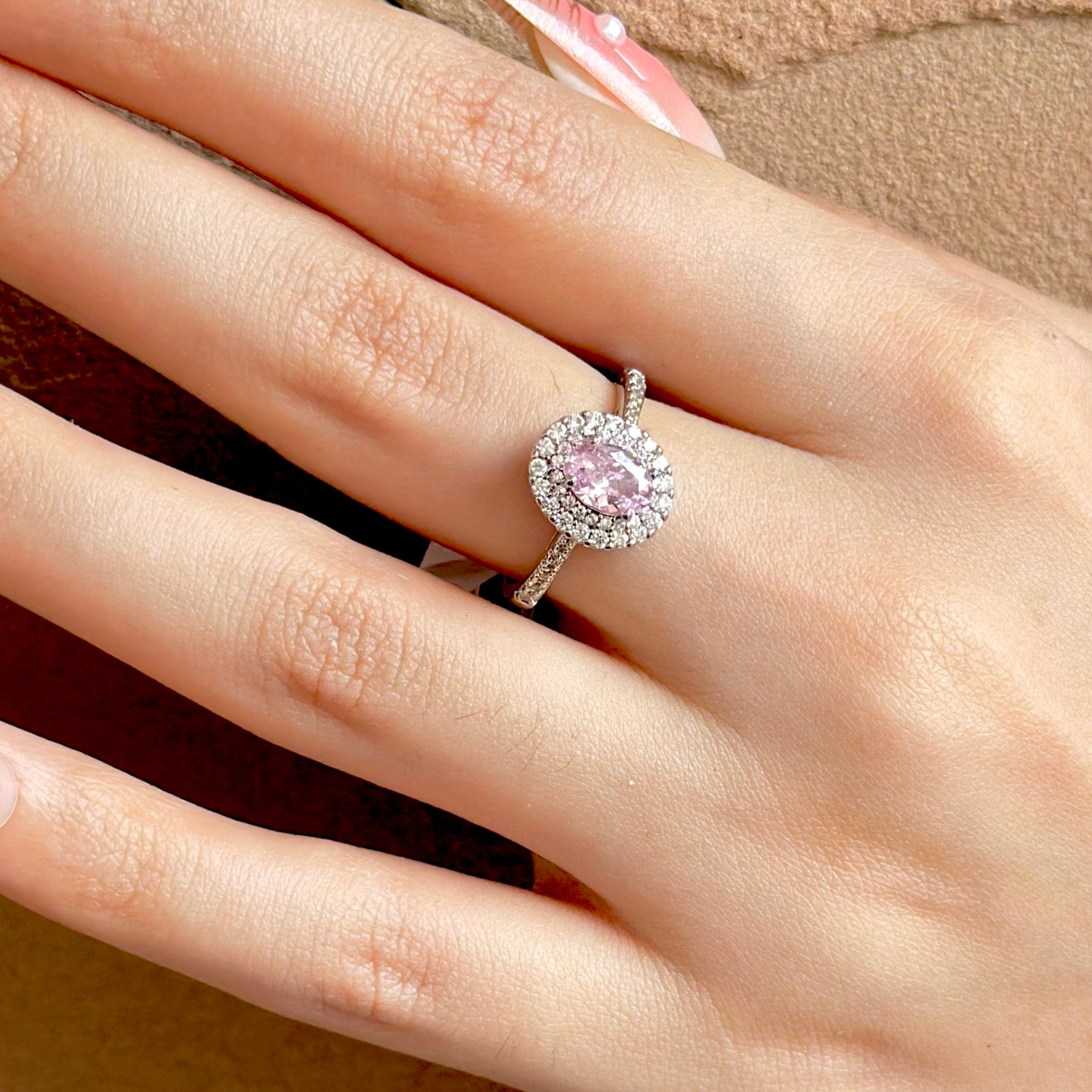 Rose Pink - 925 Silver Ring