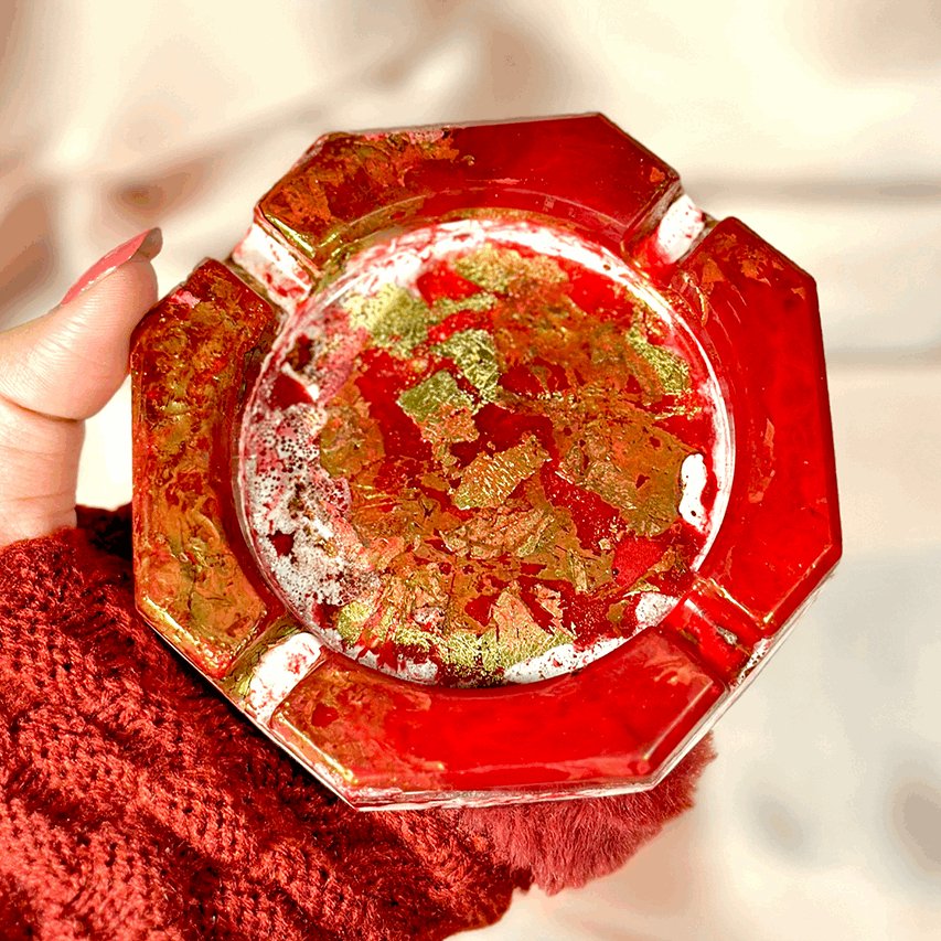 Ash Tray - red gold - BR CRAFTS