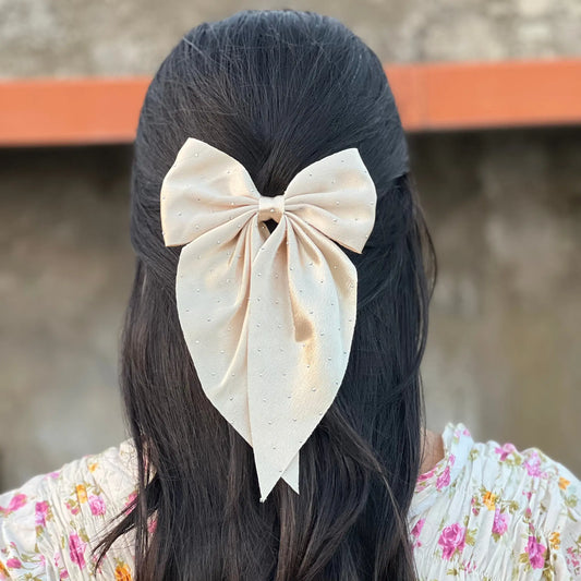 Chic Beaded Hair Bow