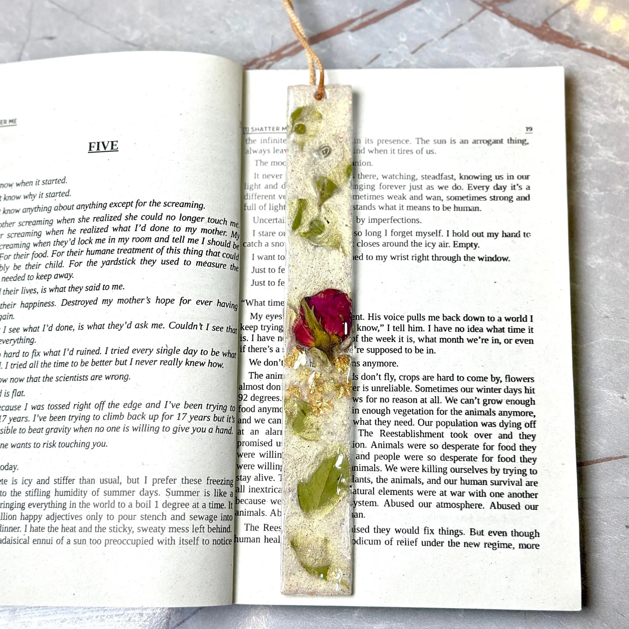 Resin Bookmark with Embedded Leaves