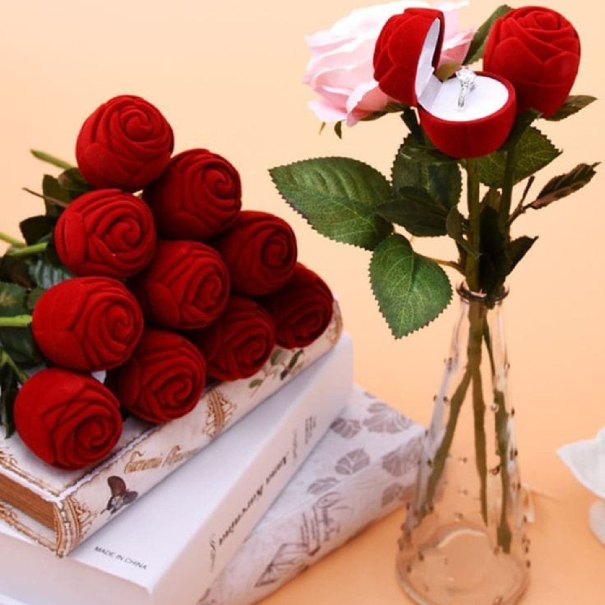 Elegant Rose Flower Ring Packaging