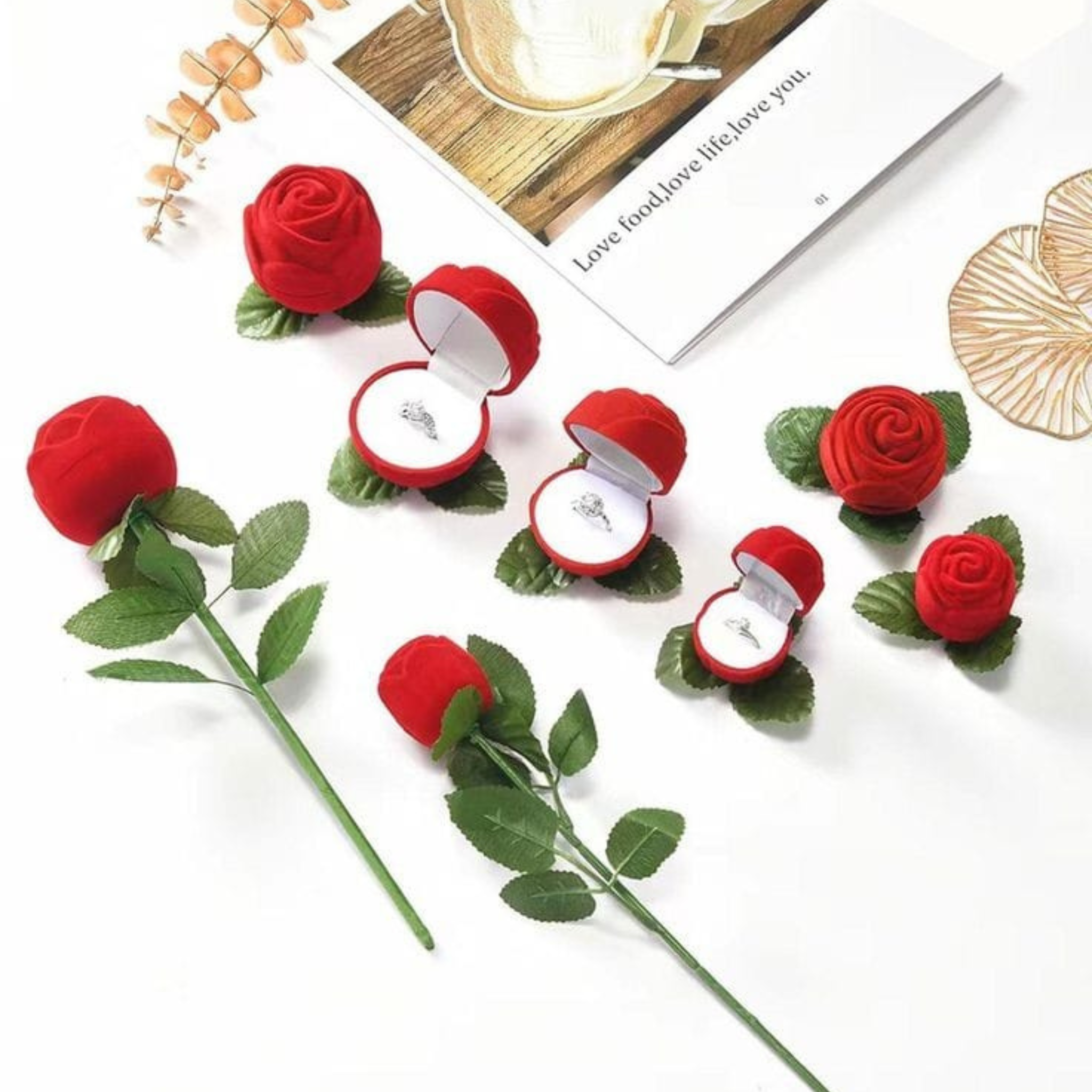 Elegant Rose Flower Ring Packaging