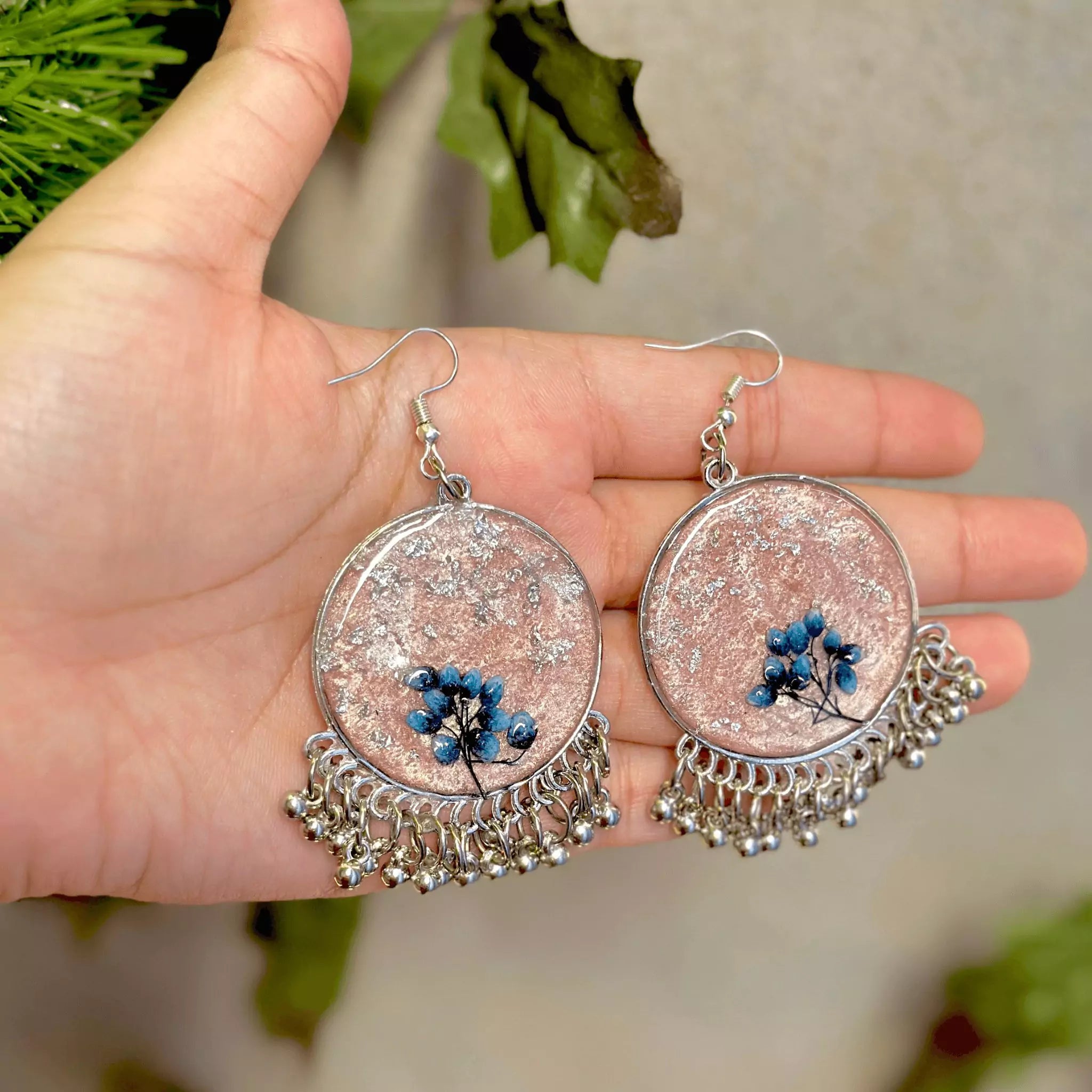 Blossom Glitz Resin Jhumkas Set