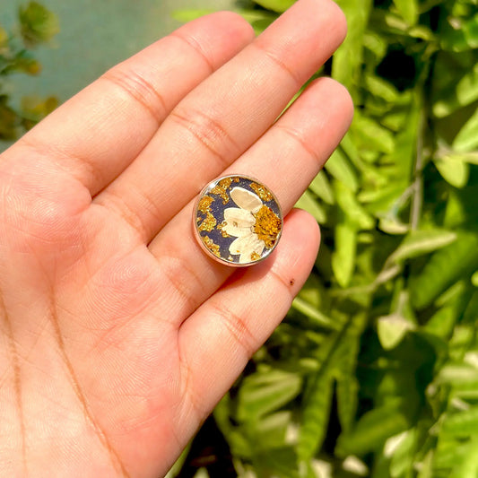 Daisy Flower Resin Ring