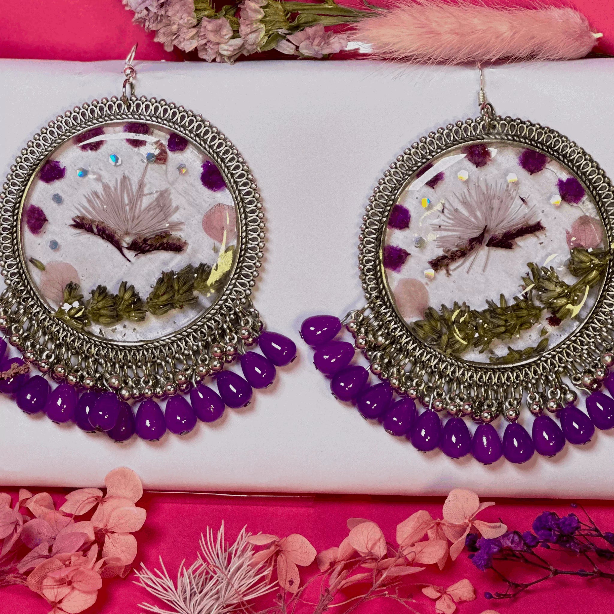 Enchanting Blossom Resin Jhumkas