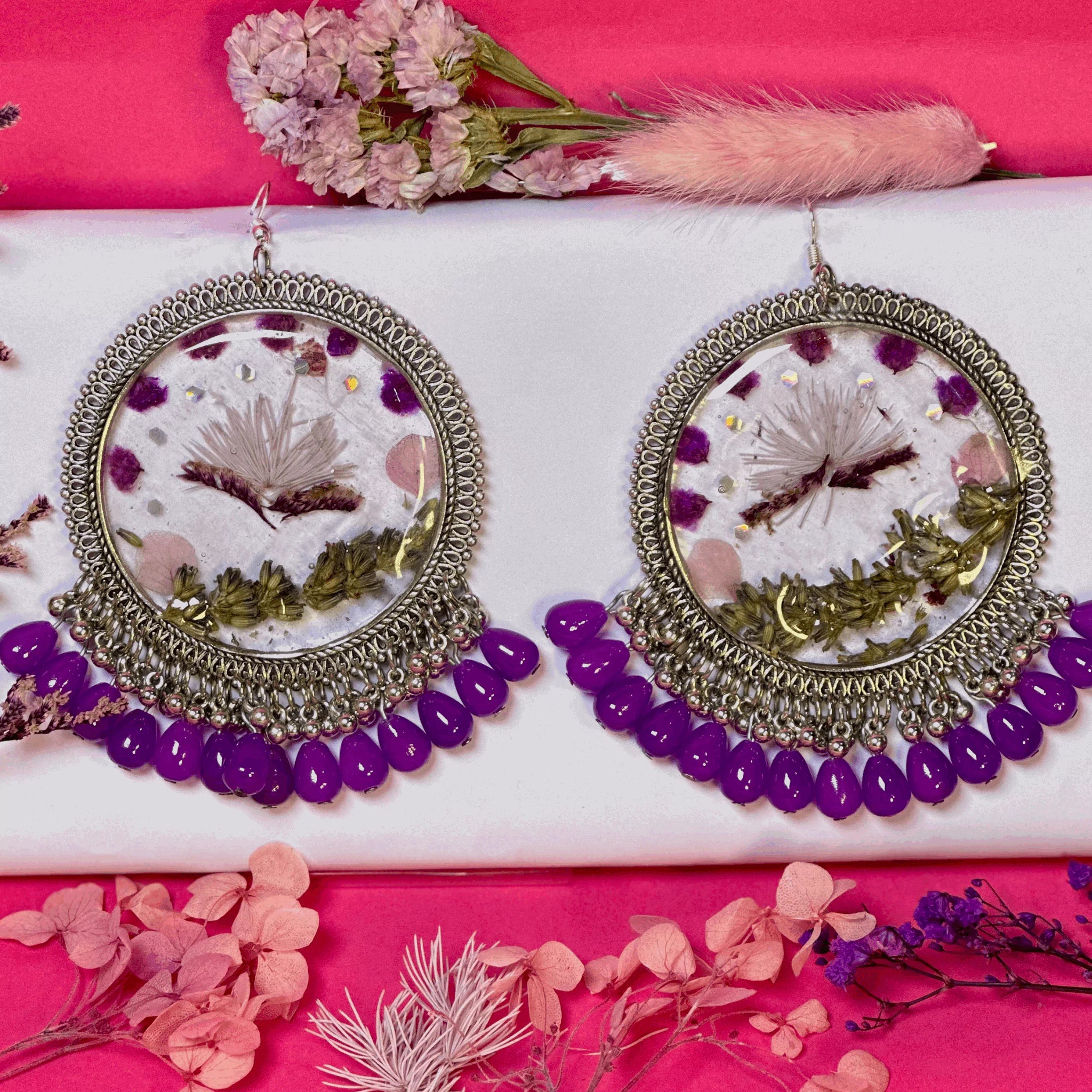 Enchanting Blossom Resin Jhumkas