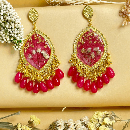 Golden Charm Resin Jhumkas