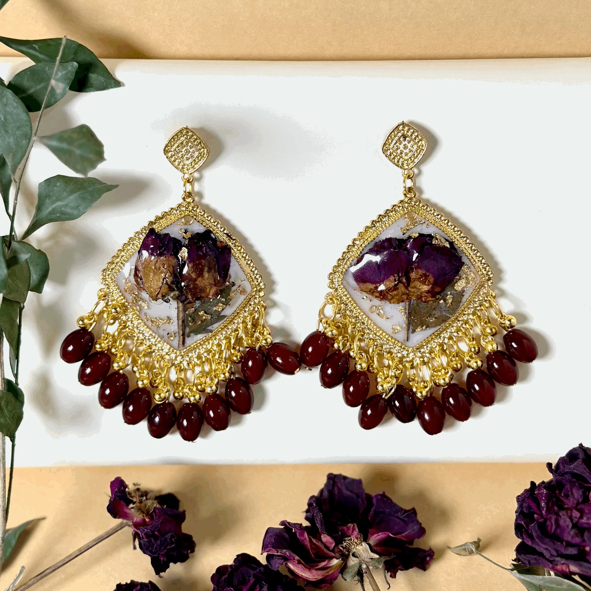 Golden Hour Resin Jhumkas