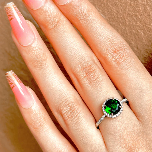 Green Glamour - 925 Silver Ring