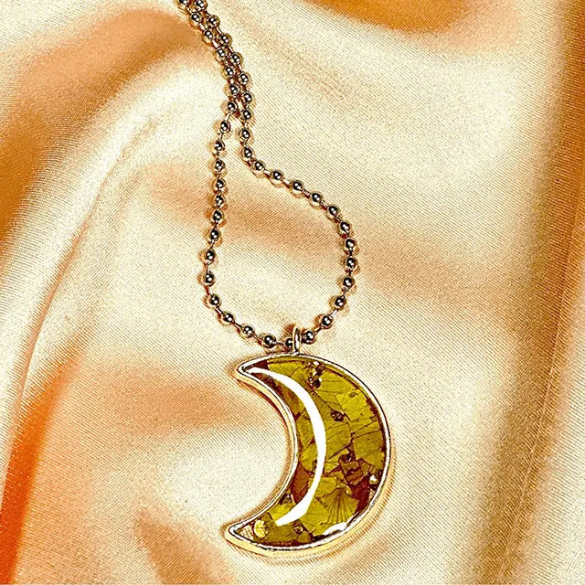 Moon Shape Resin Necklace