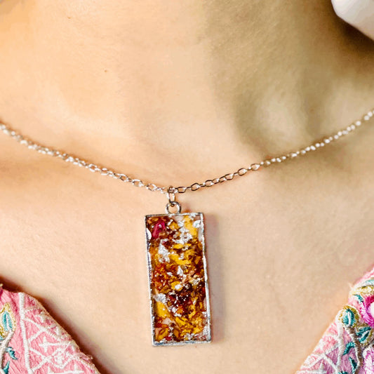 Rectangle Shaped Resin Necklace