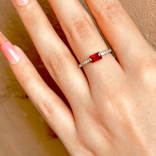 Ruby Romance - 925 Silver Ring