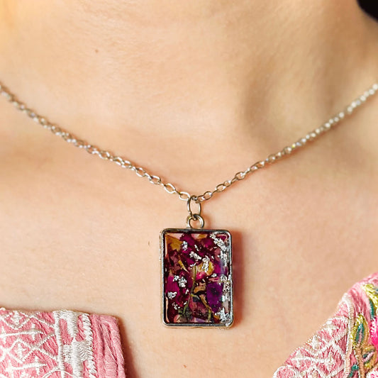 Small Rectangle Resin Necklace