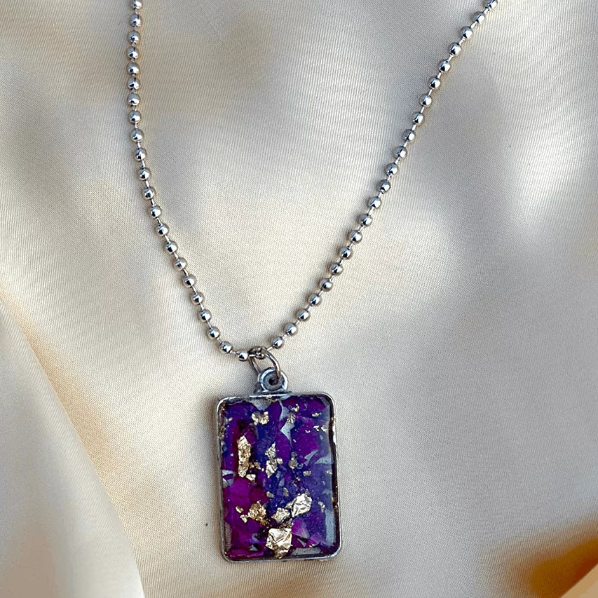 Small Rectangle Resin Necklace