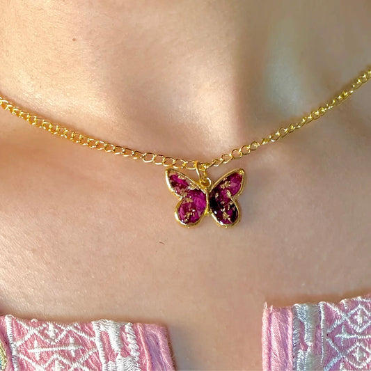 Small Butterfly Resin Necklace