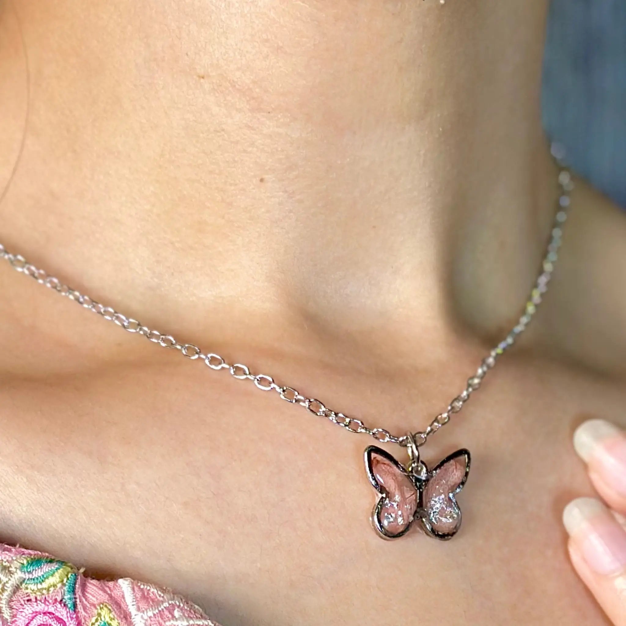 Small Butterfly Resin Necklace