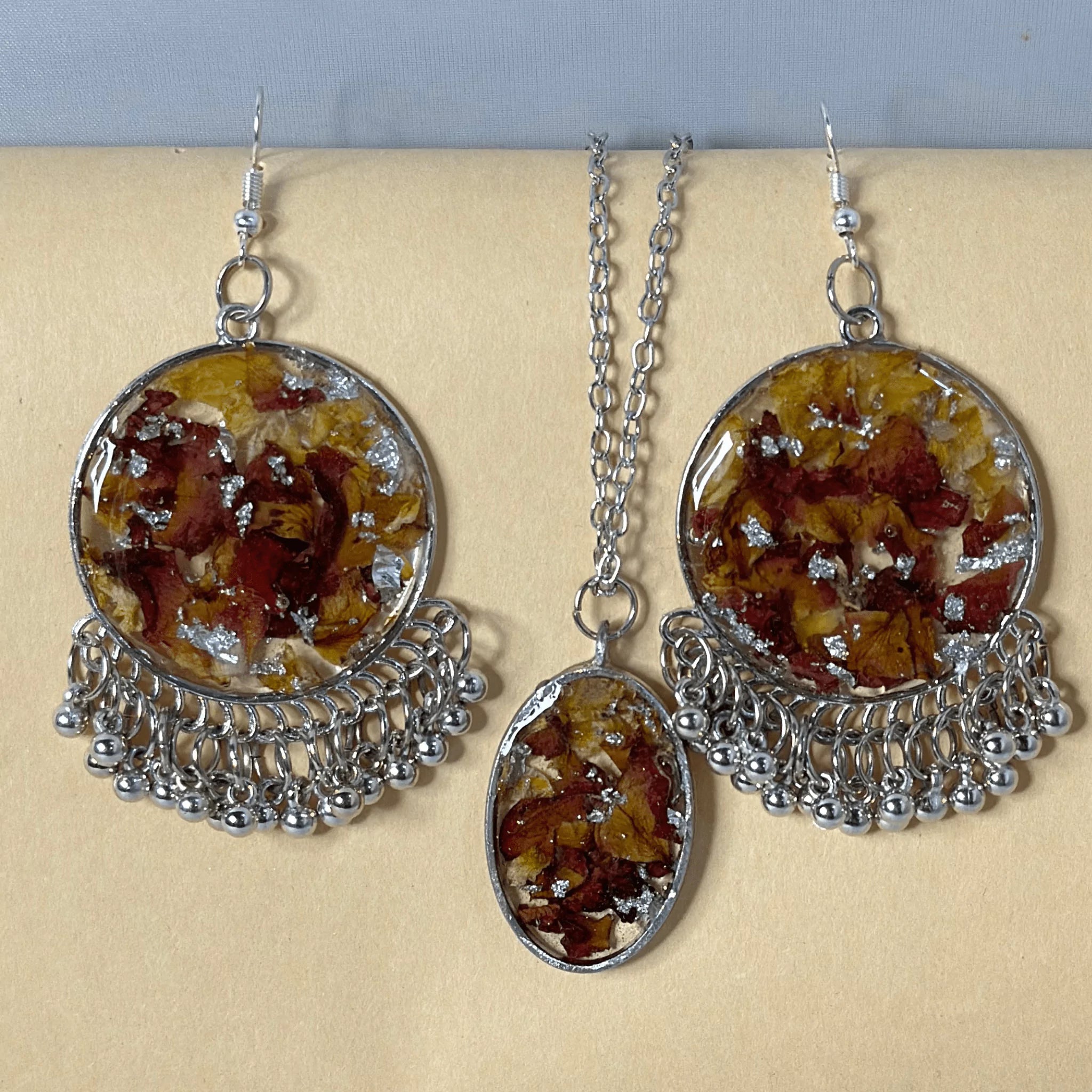 Twilight Silver Resin Jhumkas Set